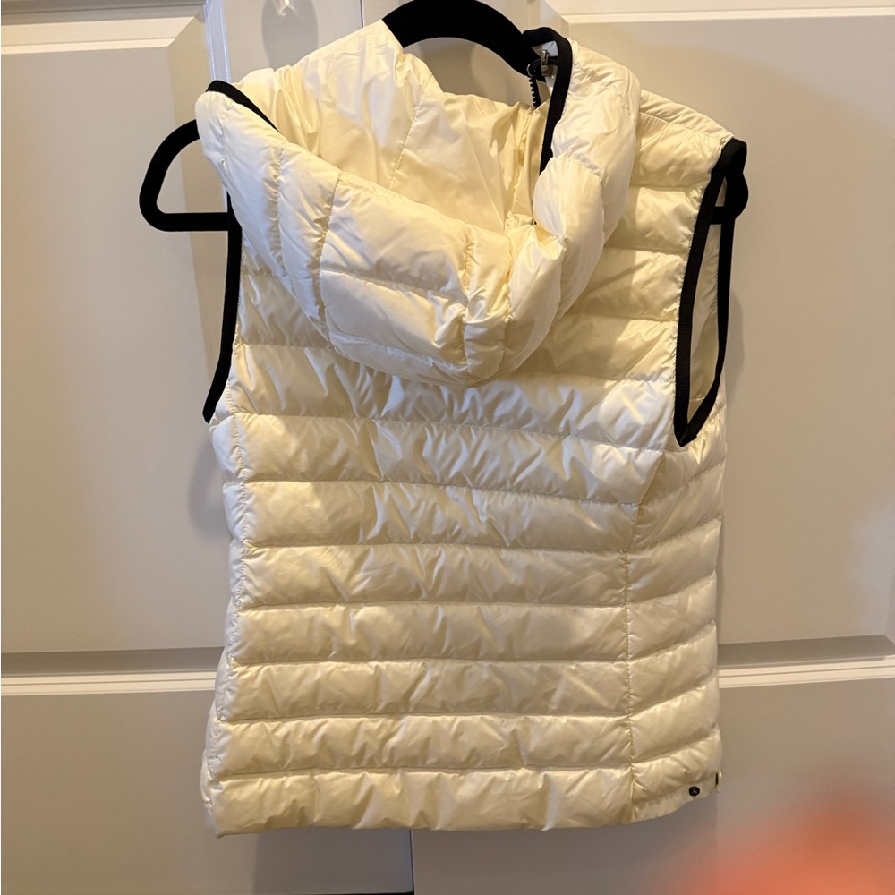 Moncler Cream Hooded Puffer Vest